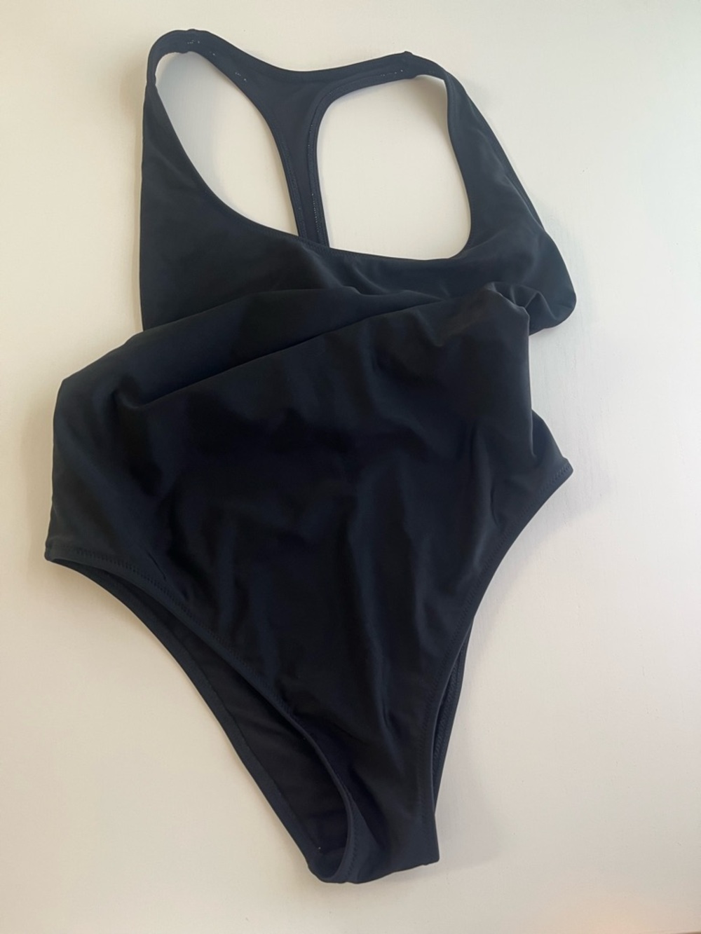 aerie Black One-Piece Swimsuit with Racerback